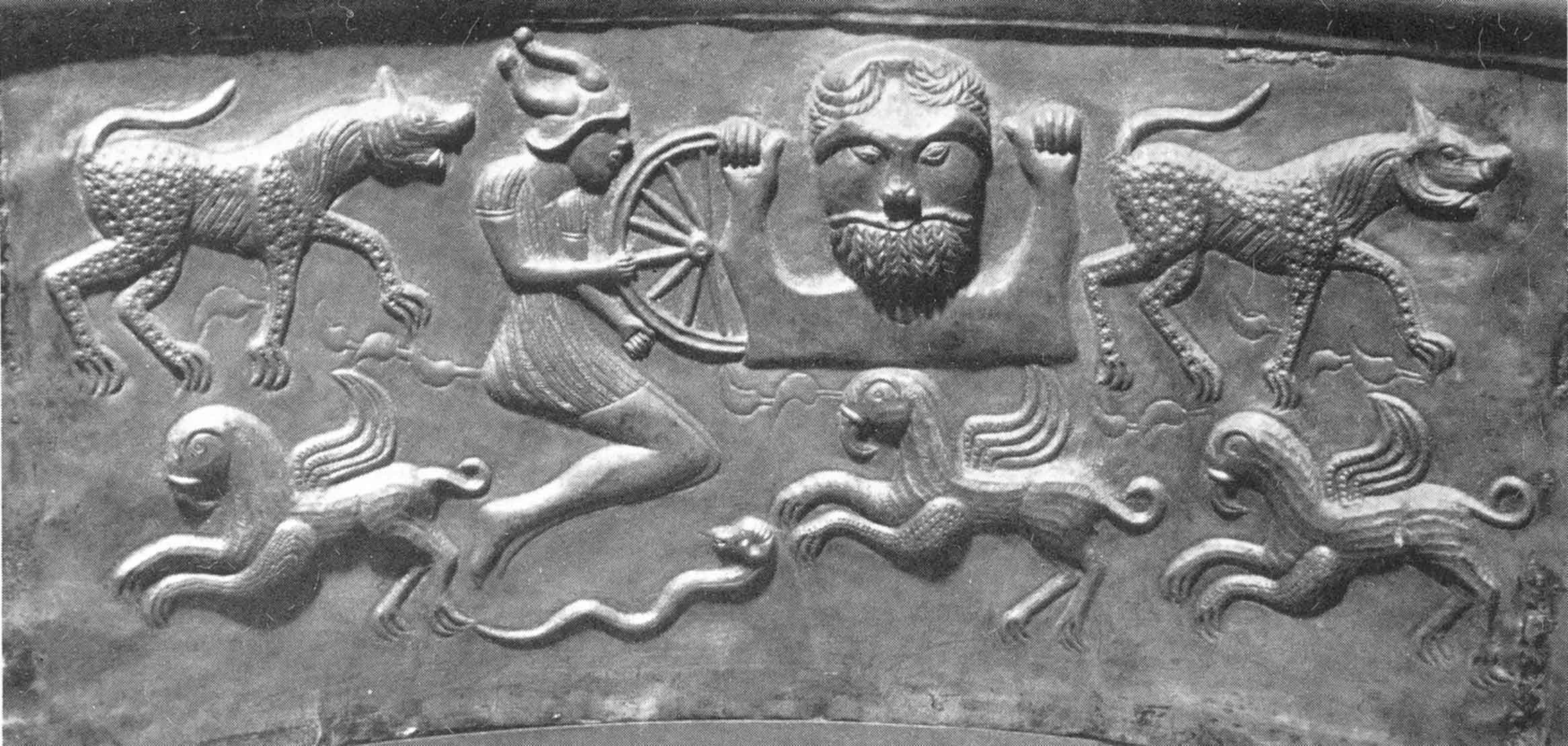 Gundestrup Cauldron Relief โ Taranis the Thunder God & Celtic Mythology (c. 1st Century BC)